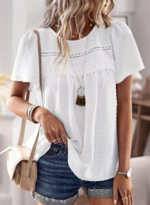 Women's Summer Tops Crewneck Short Sleeve Shirt